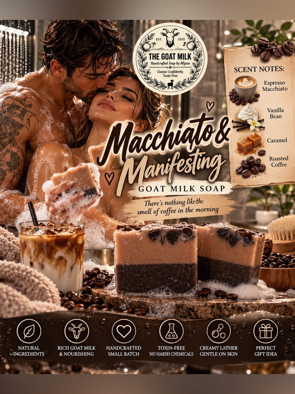 Macchiato & Manifesting Handcrafted GOAT Milk Soap bar